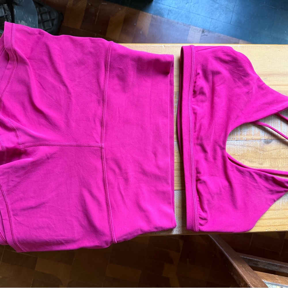 Pink Two-Piece Lululemon Athletic Set